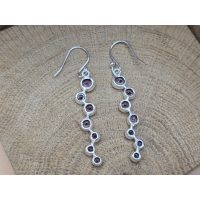 Echt zilveren oorbel hangers met Amethist 